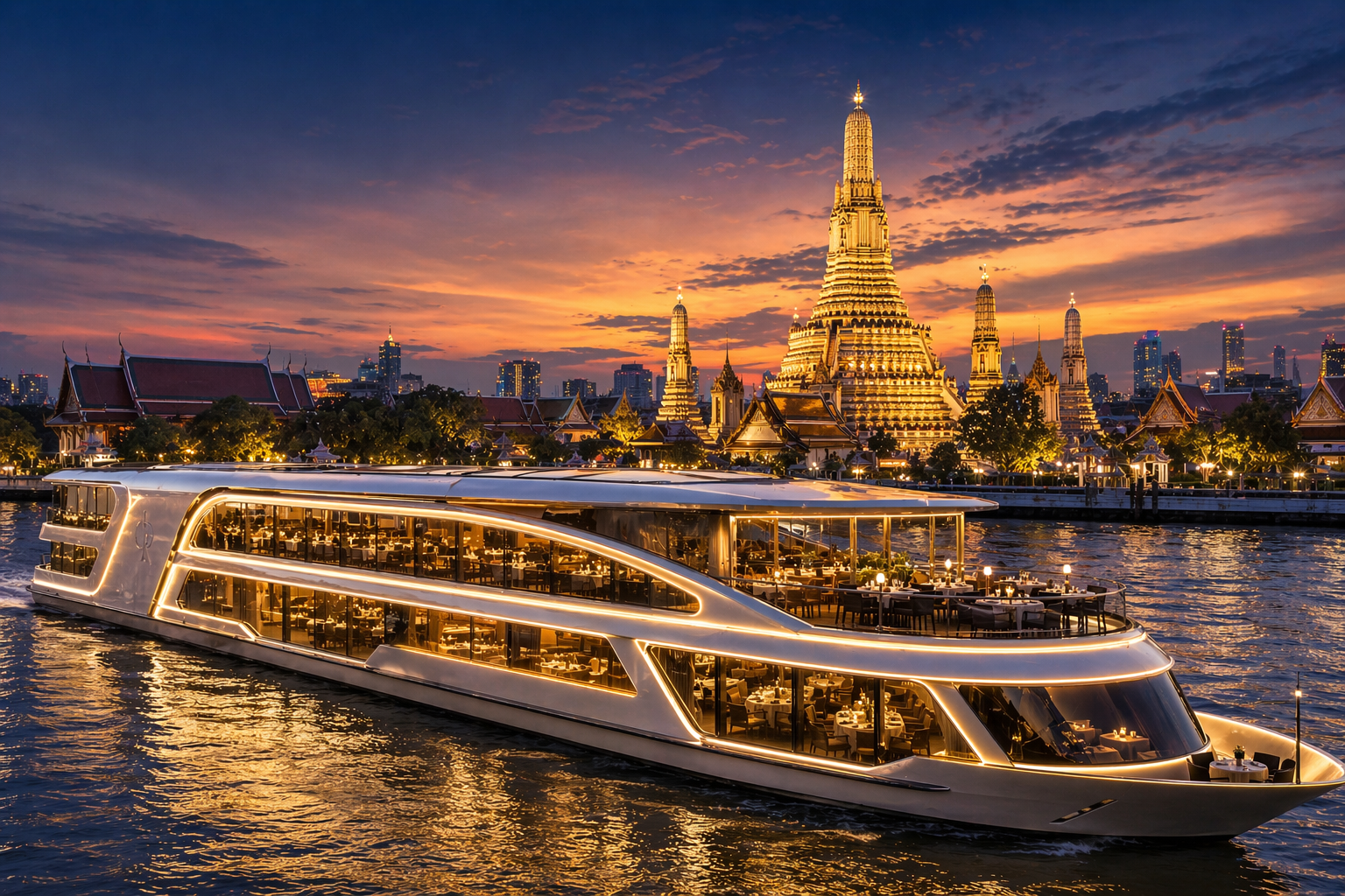 Dinner cruise on Chao Phraya River
